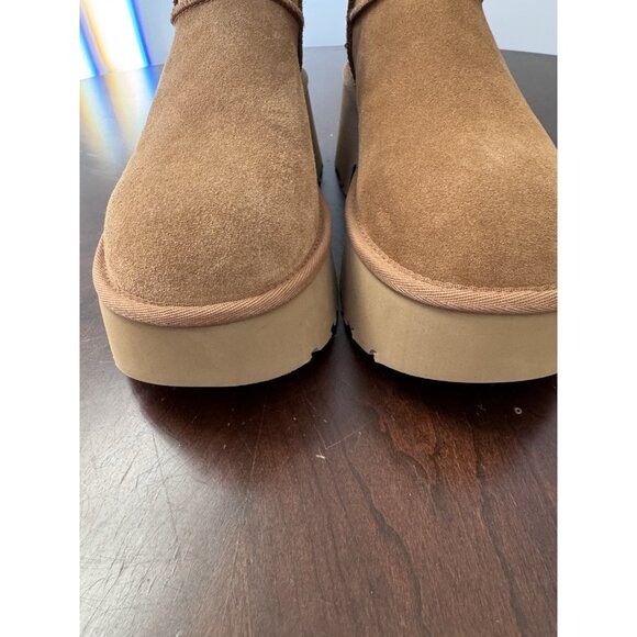 NEW UGG Ultra Mini New Heights Platform Chestnut Ankle Boots Sz 9 - Picture 4 of 8